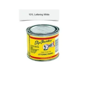 101l 1-shot 101l/4z 4oz White Lettering Enamel Brush Pinstriping One Paint