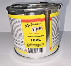 102l 1 Shot 4oz Qp. Fire Red Lettering Pinstriping Enamel One