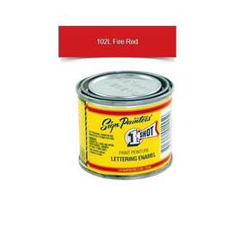1-shot 102l-4z 102l 4oz Fire Red Brush Lettering Enamel Pinstriping One Sot