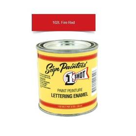 1-shot 102l/8z 102l 8oz Fire Red Brush Lettering Enamel Pinstriping One Sot