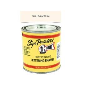1-shot 103l/4z 103l 4oz Polar White Lettering Enamel Brush Pinstriping One Paint