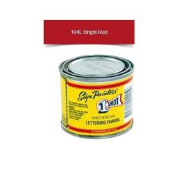 1-shot 104l/4z 104l 4oz Bright Red Brush Lettering Enamel Pinstriping One Sot