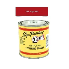 108l 1-shot 104l/8z 4oz Bright Red Brush Lettering Enamel Pinstriping One Sot