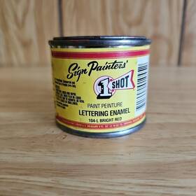 1 Shot 104l-qp 1/4 Pint 104l Bright Red Paint Lettering Enamel Pinstriping One 4oz