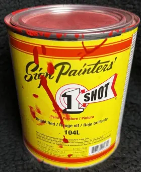 104l-qt 1 Shot One Bright Red Pinstriping Lettering Enamel Paint Quart