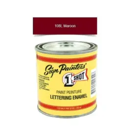 108l 1 Shot 108l/8z 8oz Maroon Brush Lettering Enamel Pinstriping One Sot