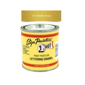 111l 1-shot 111l/8z 8oz Metallic Brass Lettering Enamel Pinstriping One Paint