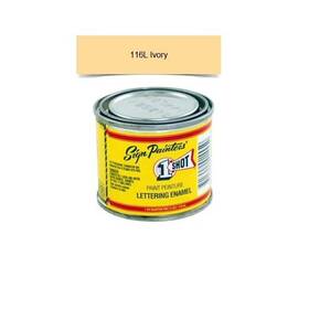 1-shot 116l/4z 116l 4oz Ivory Lettering Enamel Brush Pinstriping One Paint