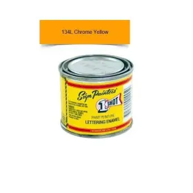 134l 1-shot 134l/4z 4oz Chrome Yellow Lettering Enamel Brush Pinstriping One Paint