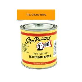 1-shot 134l/8z 134l 8oz Chrome Yellow Lettering Enamel Brush Pinstriping One Paint