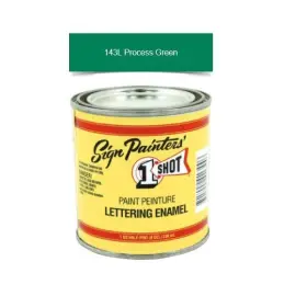 143l 1-shot 143l/8z 8oz Process Green Brush Lettering Enamel Pinstriping One Sot