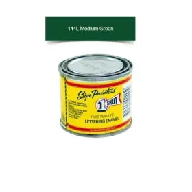 144l-4z 1-shot 144l 4oz Medium Green Brush Lettering Enamel Pinstriping One Sot