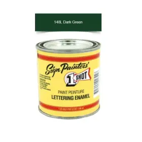 148l 1-shot 148/8z 4oz Dark Green Brush Lettering Enamel Pinstriping One Sot