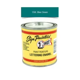150l 1-shot 150l/8z 8oz Blue Green Lettering Enamel Brush Pinstriping One Paint