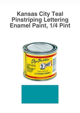 1 Shot 157l-qp 1/4 Pint Kansas City Teal Paint Lettering Enamel Pinstriping One