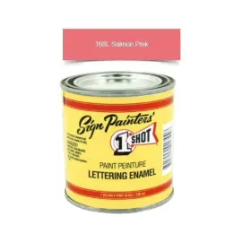 168l 1-shot 168l/8z 8oz Salmon Pink Brush Lettering Enamel Pinstriping One Paint