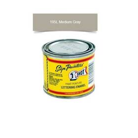 1 Shot 195l/8z 195l 8oz Medium Gray Lettering Enamel Brush Pinstriping One Paint