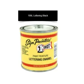 199l 1-shot 199l/8z 8oz Black Lettering Enamel Brush Pinstriping One Paint