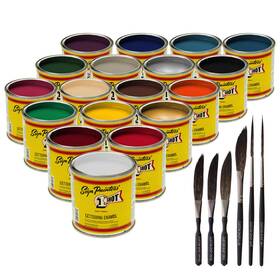 1 Shot 36598 1/4 Pint Basic Enamel Kit 18 Color Set Pinstriping Lettering One