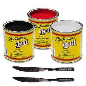 1 Shot 5982 1/4 Pint Enamel Kit 3 Color Set Pinstriping Lettering One