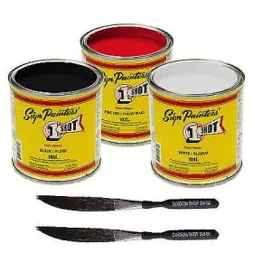 5982 1 Shot 1/4 Pint Enamel Kit 3 Color Set Pinstriping Lettering One