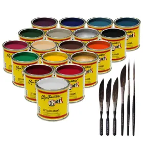 6561 1 Shot 1/4 Pint Basic Enamel Kit 18 Color Set Pinstriping Lettering One
