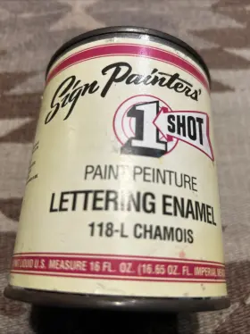 1 Shot 807350009628 Vtg Nos Letter Enamel 118 - L Chamois One Pint 16 Oz Paper Label