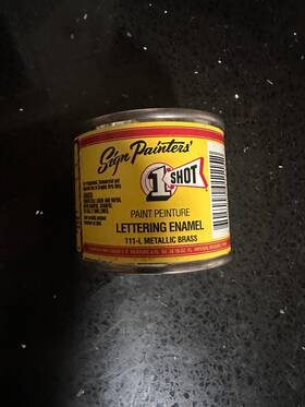 1 Shot 807350011263 1/4 Pint 111l Metallic Brass Paint Lettering Enamel Pinstriping Nos 1995