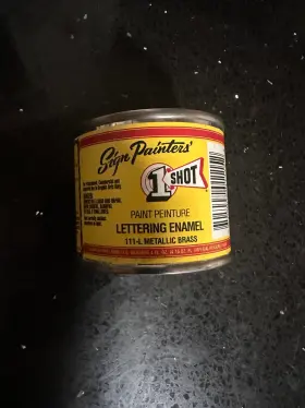 111l 1 Shot 807350011263 1/4 Pint Metallic Brass Paint Lettering Enamel Pinstriping Nos 1995