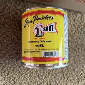One-195l 1 Shot 1/2 Pint 195l Medium Gray Paint Lettering Enamel Pinstriping One