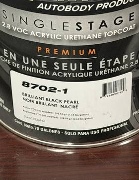 5 Star Advantage 8702-01 Brilliant Black Pearl Single Stage Acrylic Urethane Automotive Paint Kit