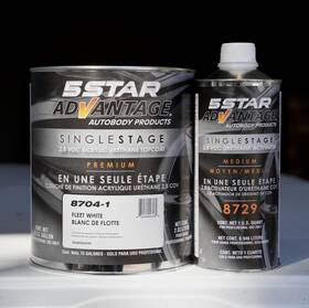 5 Star Advantage 8704-1 Fleet White Single Stage Acrylic Urethane Automotive Paint Kit