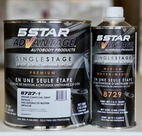 5 Star Advantage 8722-1 8729 Charcoal Gray Met. Single Stage Acrylic Urethane Auto Paint Kit