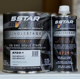 5 Star Advantage 8723-1 8729 Blue Metallic Single Stage Acrylic Urethane Auto Paint Kit