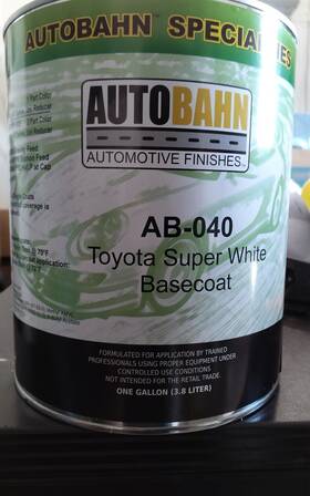 Autobahn Ab040 Ab - 040 Toyota Code Super White Basecoat Paint Gallon Kit No Clear
