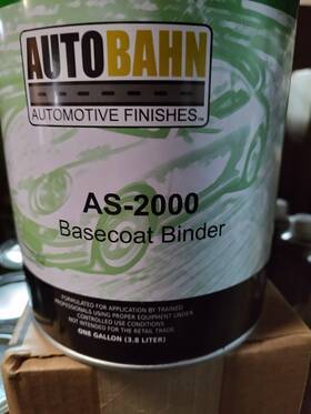 Autobahn As-2000 Basecoat Binder For Polyester Toners Or Any Dry Pearls. Gallon