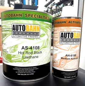 As-4108 Autobahn Hot Rod Black Urethane Paint Kit Quart Medium Activator