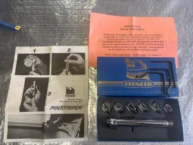 12-01695 Beugler Pin Striper Professional Model 7 Heads 3 Guides Mint Box Acc. Chart