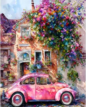 Mt21099-us Cdjlddww Pink Car Paint By Numbers For Adults Diy Adult