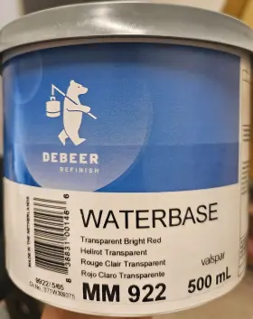 Mm-922 Debeer Waterbase Mm 922 Trasparent Bright Red 500 Ml