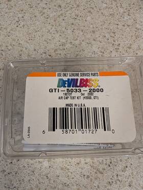 Devilbiss Gti-5033-2000 Air Cap Test Kit. New