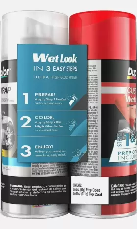 Ecwrc8830 Dupli-color Indy Red Wet Look Prep Coat&top Coat Removable Spray Paint