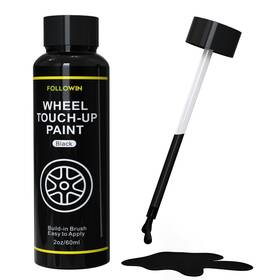 Followin Au019-60 Black Rim Touch Up Paint For Cars Wheel Scratch Repair Tool 2 Fl Oz Liquid
