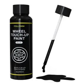 Au019-60 Followin Black Rim Touch Up Paint For Cars Wheel Scratch Repair Tool 2 Fl Oz Liquid