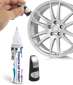H.solomon 711181821338 Wheel Repair Kit Silver Rim Touch Up Paint Car Recover Scratch Fix