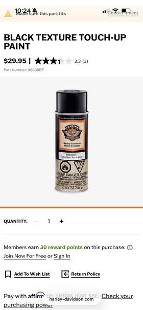 Harley-davidson 98606bf Wrinkle Black Paint