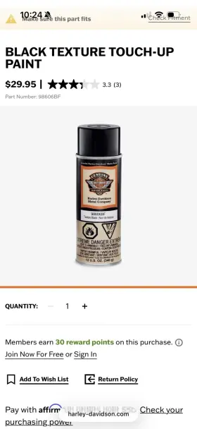98606bf Harley-davidson Wrinkle Black Paint