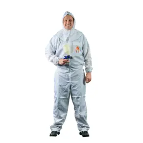 Hit.ps205w High Teck Products Ps205w Premium Paint Suit Medium White 2-way Zipper