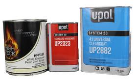 High Teck/u-pol Hfp161/up2882/up2323 Hfp161 White Diamond Pearl Wa800j Base Coat Gallon And Up2882 Clear