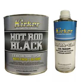 Kirker Automotive Finishes Ua-70388 Ua-70389 Hot Rod Black Matte Finish Gallon And Med Activator Quart Kit